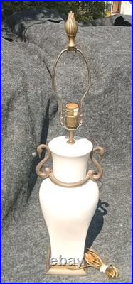 Vintage Empire Style CHAPMAN Brass & PORCELAIN Swan Lamp VERY RARE. GRACEFUL