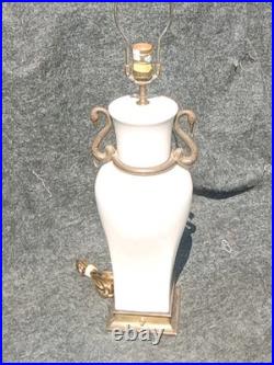 Vintage Empire Style CHAPMAN Brass & PORCELAIN Swan Lamp VERY RARE. GRACEFUL