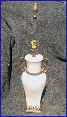 Vintage Empire Style CHAPMAN Brass & PORCELAIN Swan Lamp VERY RARE. GRACEFUL