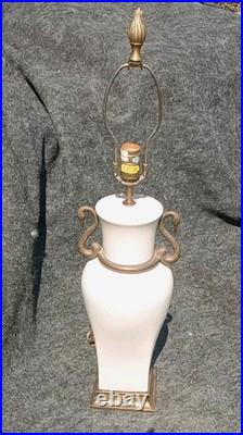 Vintage Empire Style CHAPMAN Brass & PORCELAIN Swan Lamp VERY RARE. GRACEFUL