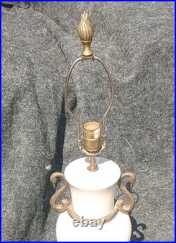Vintage Empire Style CHAPMAN Brass & PORCELAIN Swan Lamp VERY RARE. GRACEFUL