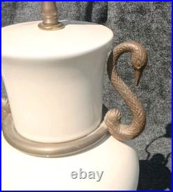 Vintage Empire Style CHAPMAN Brass & PORCELAIN Swan Lamp VERY RARE. GRACEFUL