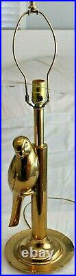 Vintage Frederick Cooper Brass Parrot Lamp very rare 28.5 tall some patina