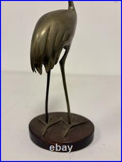 Vintage Frederick Cooper Chicago Bronze Or Brass Crane/Stork Sculpture Very Rare
