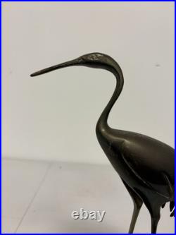 Vintage Frederick Cooper Chicago Bronze Or Brass Crane/Stork Sculpture Very Rare