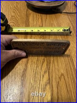 Vintage GN Railroad Steam Locomotive Speed Limit Brass Plate Very Rare