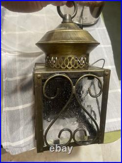 Vintage Georgian Art Lightning Brass Lantern Style Wall Light Very Rare