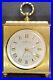 Vintage-HAMILTON-Alarm-Clock-Beautiful-And-Very-Rare-Brushed-Brass-Case-Working-01-sp
