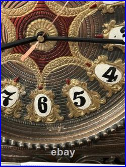 Vintage Heavy Solid Brass Sailboat Desk Mantle Clock. Hand Painted Very RARE Vintage Heavy Solid Brass Sailboat Desk Mantle Clock. Hand Painted Very RARE