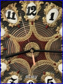 Vintage Heavy Solid Brass Sailboat Desk Mantle Clock. Hand Painted Very RARE