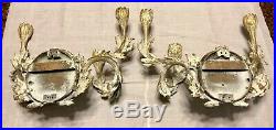 Vintage Heavy Solid Bronze/ Brass Electric/Candle Sconces French Style Very Rare