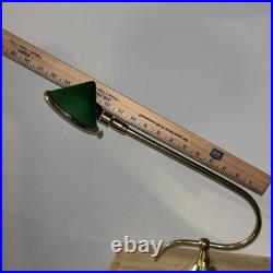 Vintage IKEA 1960 Brass Green Glass Desk Table Lamp MCM Cone Shape VERY RARE