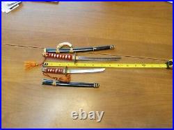 Vintage Japan Made Mini Samurai Sword Set Of 2 Unique Decent Very Rare Sharp Htf