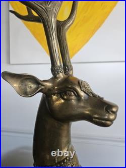 Vintage MCM BRASS DEER Sculpture Figurine 34.25 Tall Very Large Rare Heavy