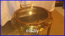 Vintage Nautical Stamped U. S. Navy Brass Port Hole End Table! VERY UNIQUE! RARE