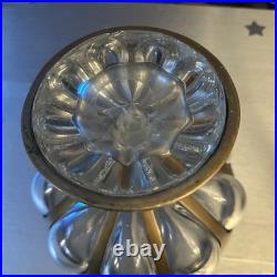 Vintage Nepir Brass & Glass Centerpiece Footed Fruit Bowl Very Rare Portugal