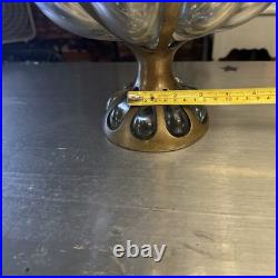 Vintage Nepir Brass and Glass Centerpiece Footed Fruit Bowl Very Rare Portugal