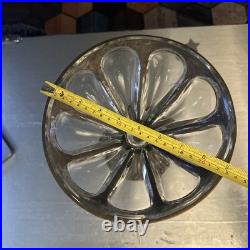 Vintage Nepir Brass and Glass Centerpiece Footed Fruit Bowl Very Rare Portugal
