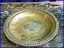 Vintage Old Very Rare 100 Th. Prize Giving 1983 Mark Round Brass Trophy Plate