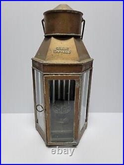 Vintage Orient Express Brass Oil Lantern Very Rare