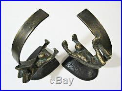 Vintage Pair Solid Brass SKYDIVERS Bookends Art Sculpture Very Rare