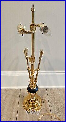 Vintage Polished Brass 3 Arrow Table Lamp Rare Very Nice