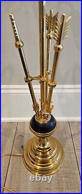 Vintage Polished Brass 3 Arrow Table Lamp Rare Very Nice