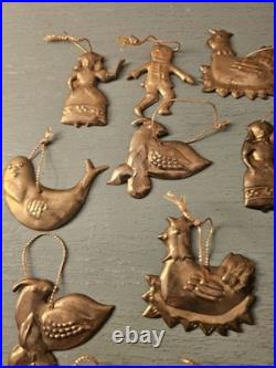 Vintage & Rare MidCentury Lot Of (19) Brass Christmas Tree Ornaments-Very Good