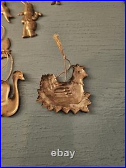 Vintage & Rare MidCentury Lot Of (19) Brass Christmas Tree Ornaments-Very Good