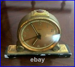 Vintage Rare ORIS Alarm Desk Clock Brass Swiss Made Very Old