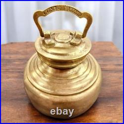 Vintage Rare Pure Brass Very Beautiful Round Shape Gangajal Lota KAMANDAL