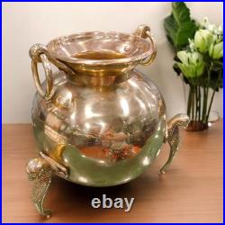 Vintage Rare Pure Brass Very Beautiful Round Shape Water Pot / Flower Vase