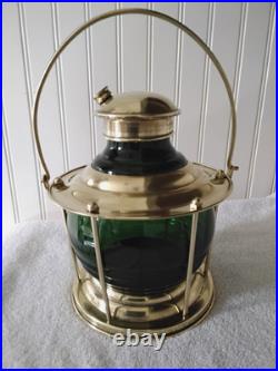Vintage Ships Lantern Cocktail Shaker Gorgeous Brass & Green Very Rare