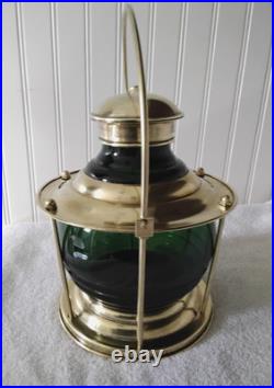 Vintage Ships Lantern Cocktail Shaker Gorgeous Brass & Green Very Rare