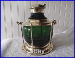 Vintage Ships Lantern Cocktail Shaker Gorgeous Brass & Green Very Rare