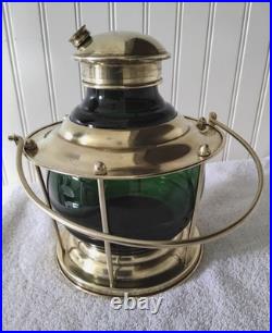 Vintage Ships Lantern Cocktail Shaker Gorgeous Brass & Green Very Rare