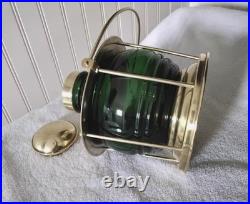 Vintage Ships Lantern Cocktail Shaker Gorgeous Brass & Green Very Rare