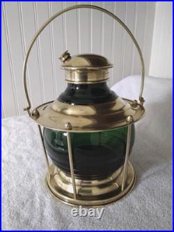 Vintage Ships Lantern Cocktail Shaker Gorgeous Brass & Green Very Rare
