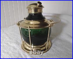 Vintage Ships Lantern Cocktail Shaker Gorgeous Brass & Green Very Rare