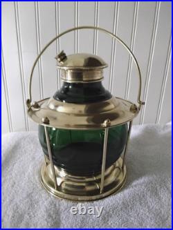 Vintage Ships Lantern Cocktail Shaker Gorgeous Brass & Green Very Rare
