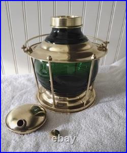 Vintage Ships Lantern Cocktail Shaker Gorgeous Brass & Green Very Rare