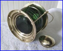 Vintage Ships Lantern Cocktail Shaker Gorgeous Brass & Green Very Rare