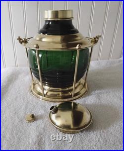 Vintage Ships Lantern Cocktail Shaker Gorgeous Brass & Green Very Rare