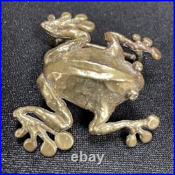 Vintage Signed Carl Tasha Brass Frog Belt Buckle 132/250 Very Rare 1970's