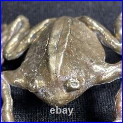 Vintage Signed Carl Tasha Brass Frog Belt Buckle 132/250 Very Rare 1970's