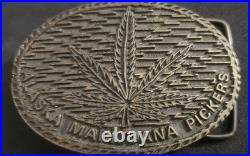 Vintage Solid Brass Alaska Marijuana Pickers Belt Buckle VERY RARE