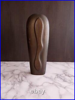 Vintage Solid Brass Art Nouveau Style Vase. MCM. Very Rare Find