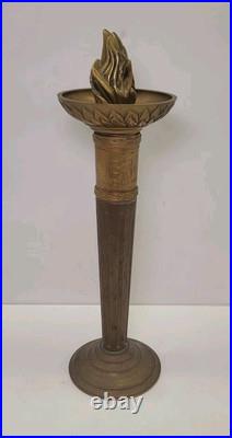Vintage Solid Brass Candle Holder 1984 Los Angeles Olympic Torch Very Rare