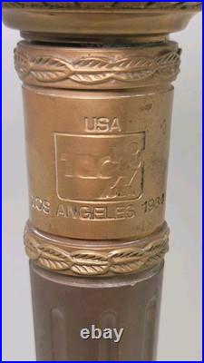 Vintage Solid Brass Candle Holder 1984 Los Angeles Olympic Torch Very Rare
