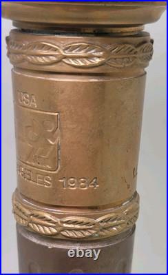 Vintage Solid Brass Candle Holder 1984 Los Angeles Olympic Torch Very Rare